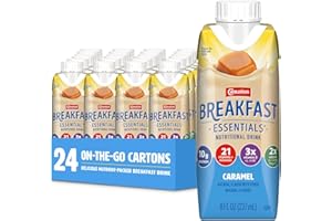 Carnation Breakfast Essentials Original Nutritional Drink, New Caramel Flavor, Ready-to-Drink, 10g Protein, Vitamins D & C, Key Nutrients for Immune Support, Gluten Free, Kosher, 8 FL OZ (24 Pack)