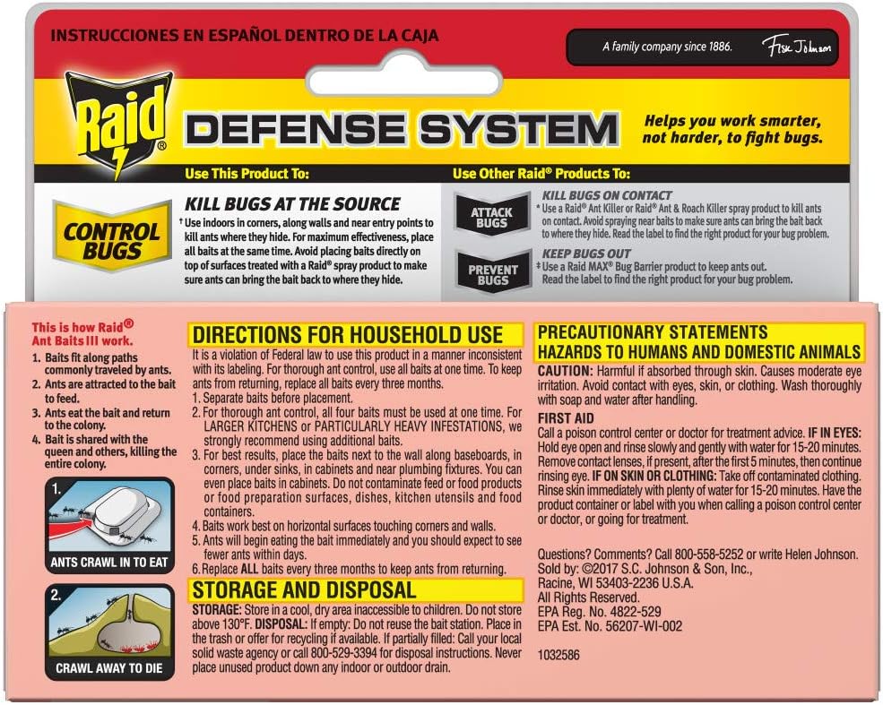 Raid Ant Killer Baits, For Household Use, Child Resistant, 4 Count: Garden & Outdoor