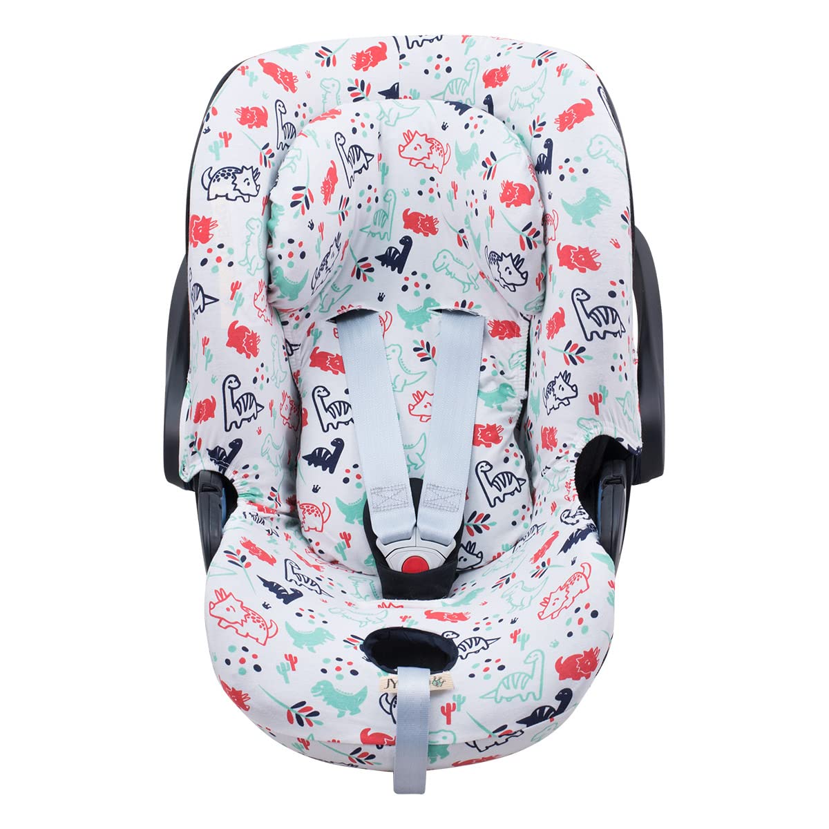 JYOKO KIDS Baby Car Seat Cover Liner Compatible with Cybex Aton Cloud- Q-M-2-4-5, Made with Soft and Organic Cotton, Car Seat Cover for Group 0 (Dino Party, CLOUD Q-M)