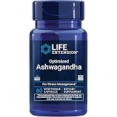 Life Extension Optimized Ashwagandha, Stress Support, 60 Capsules | Stress Management Supplement for a Healthy Stress Response, Focus &amp; Memory Support, Vegetarian &amp; Gluten-Free