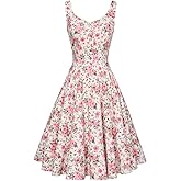 Belle Poque 1950s Vintage Dress for Women Sleeveless Homecoming Dresses Cocktail Party A-Line Summer Dress