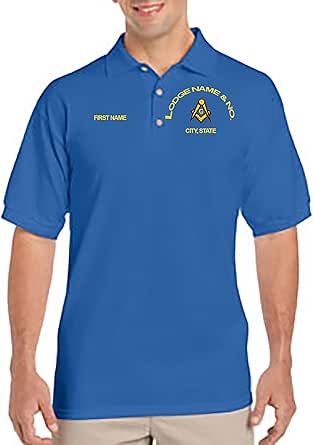 Custom Embroidered Masonic Lodge Shirt Jersey Knit at Amazon Men’s