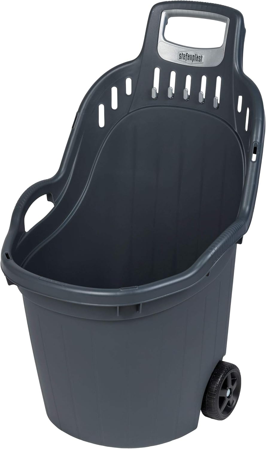 Kreher Gartentrolley HELPY mit 60 Liter Nutzvolumen, belastbar bis max. 65 kg. Räder auf Metallachse. In Grau oder Grün (Grau)