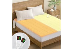 Homemate Heated Mattress Pad Queen Size for Cold Sleepers, 5 Heated Setting Coral Fleece Electric Mattress Pad Queen, Bed Warmer with Dual Controller & Auto Off 10 Hours, Fit Up to 21 Inch, 80"x60"