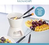 KitchenCraft Chocolate Fondue Set with Four Forks Tealight Ceramic Bowl and view 4