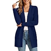 CFLHN Women's Cardigan Sweaters Long Sleeve Soft Open Front Knit Cardigan with Pockets