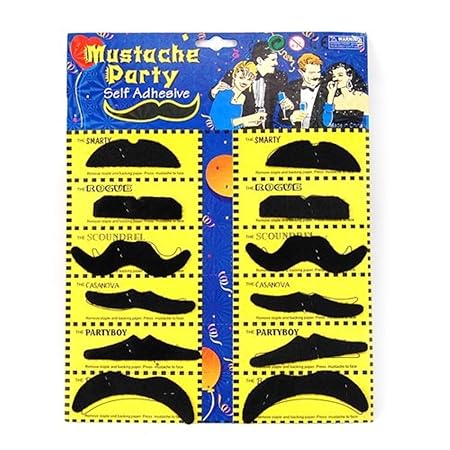 Inception Pro Infinite Kostüm-Set - Verkleidung - Karneval - Halloween - 12 Gefälschte Schnurrbärte - Schwarze Farbe - Unisex