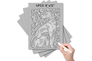 WSICSE 4Pcs Linoleum Blocks for Printmaking,9 x 12 Inch Linoleum Carving Tools Rubber Carving Blocks for Engraving Art Project