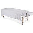 EARTHLITE Flannel Massage Table Sheet Set – Commercial Grade, Soft, Double-Napped 3-Piece Set (Top, Fitted, Face Pillow Cover)