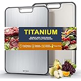Titanium Cutting Board for Kitchen,Double Sided FoodGrade Pure Titanium&PP,Non-Toxic,Non-Slip,Dishwasher Safe,Easy to Clean，I