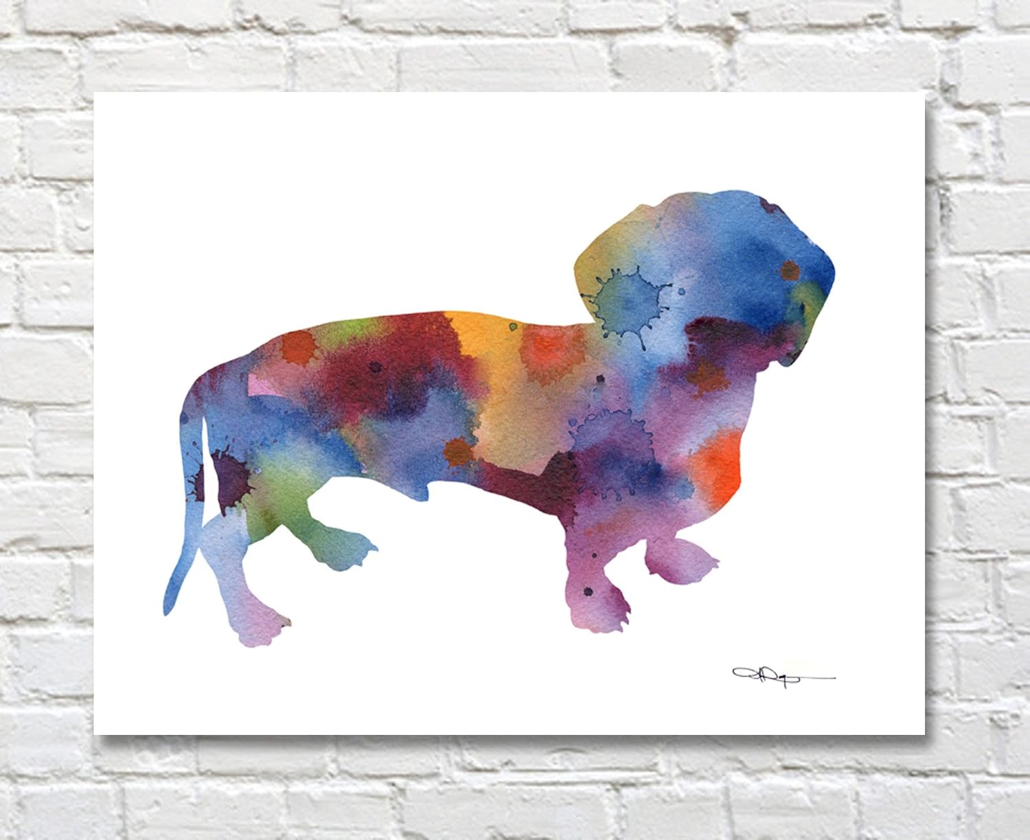 abstract dachshund painting