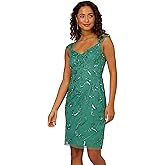 Adrianna Papell Womens Beaded Mesh DressSpecial Occasion Dress