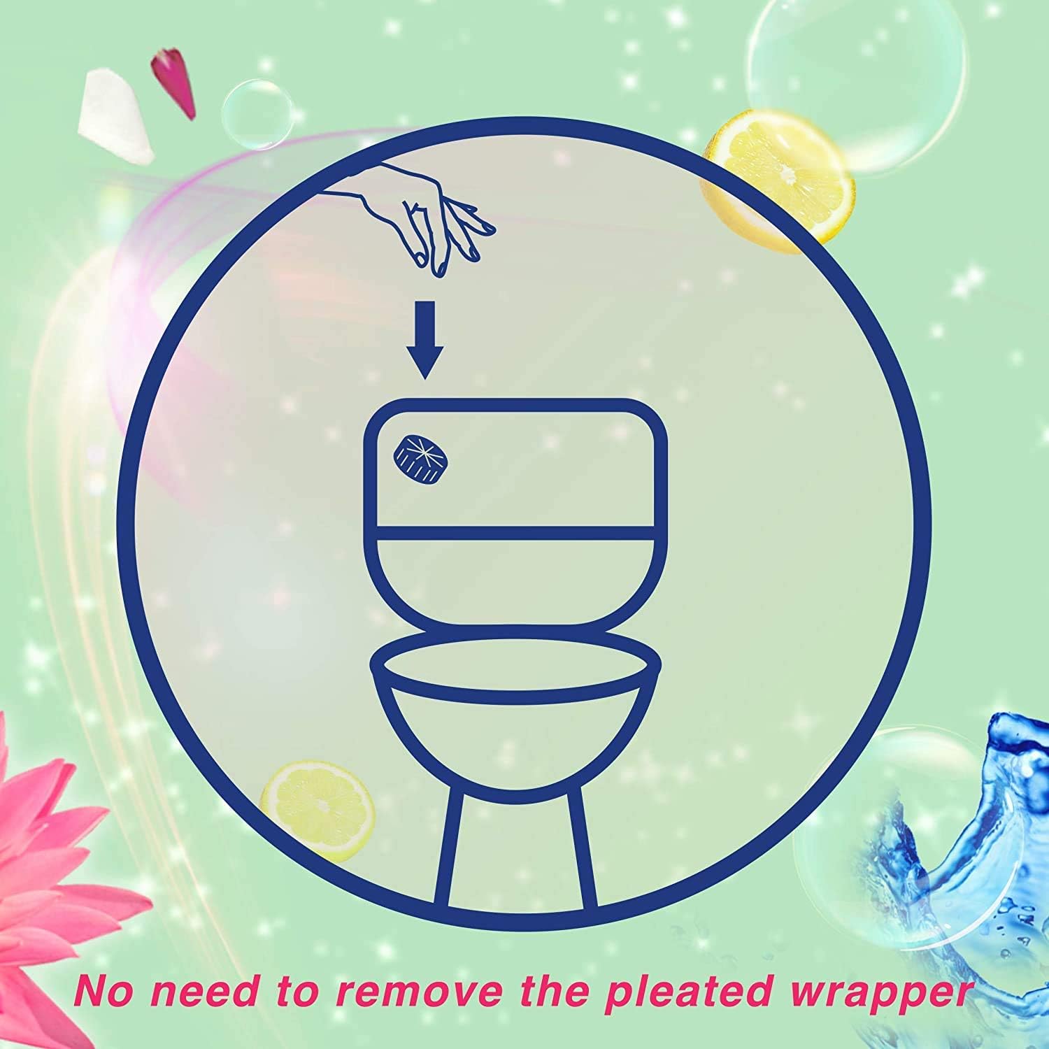 Bloo In Cistern Twin Blocks Citrus Zest with Long Lasting Anti-Limescale Cleaning, Foaming & Clear Water 10 x 2 Pack - Image 4