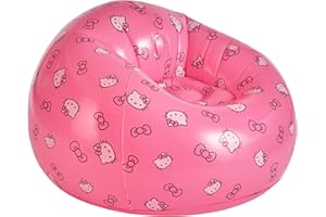 IDEA NUOVA Sanrio Hello Kitty Portable Inflatable Gaming Chair,Kids Fun Comfy Lounge Seat, Ideal for Playrooms and Room Décor
