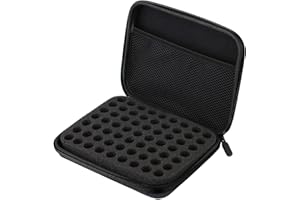 Jerliflyer Essential Oil Storage Bag,1-3ml 63 Slots Portable Aromatherapy Essential Oil Storage Bag Case Collision Proof No Leakage 16mm Aperture Essential Oil Organizer for Travel Outdoor (black)
