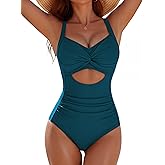 Blooming Jelly Womens One Piece Swimsuit Tummy Control Bathing Suit Slimming Swim Suits 2025 Crisscross Cutout Swimwear