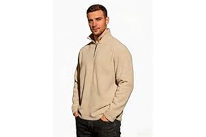 Men's Quarter Zip Pullover Sweatshirt, Lightweight Mock Neck Long Sleeve Casual Top