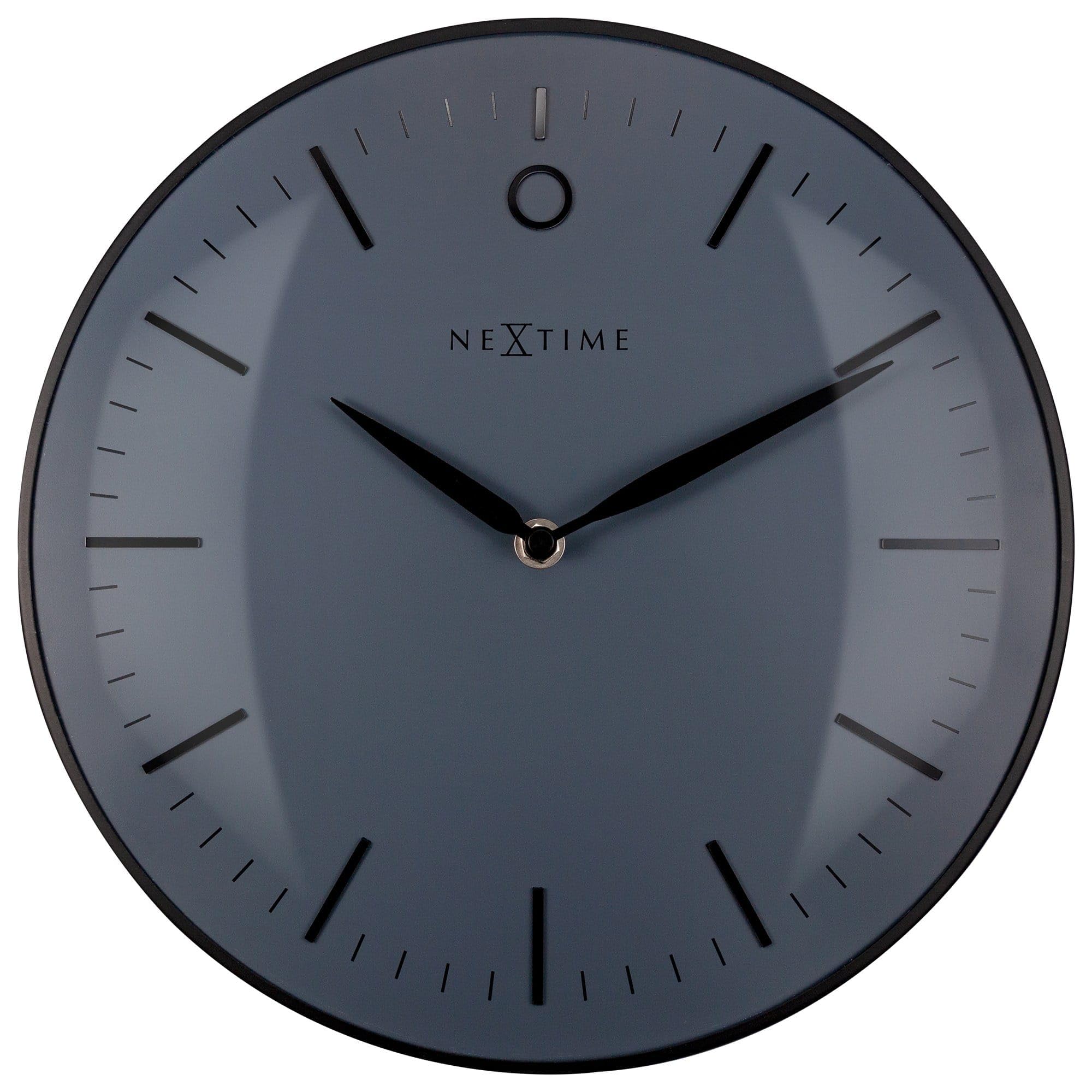 NexTime Wall Clock – Ø 30cm-Metal & Glass-Black-'Small Glamour