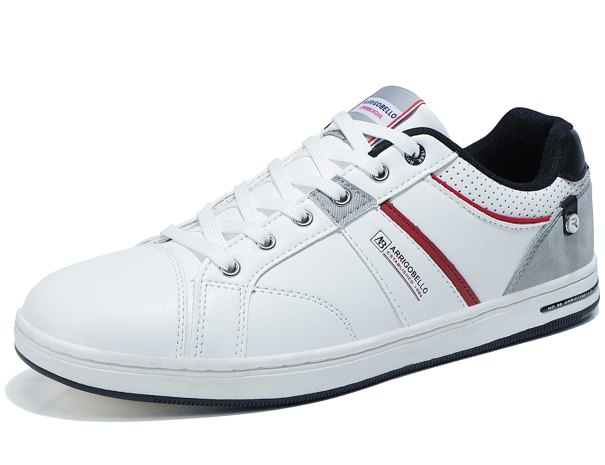 ARRIGO BELLO Sneaker Herren Freizeitschuhe Schuhe Sportschuhe Leder Mode rutschfest Outdoor Sneakers Größe 41-46 (A weiß,Size_46)