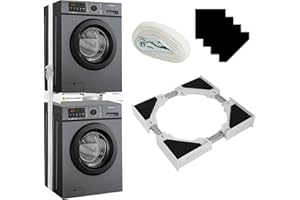 CRYOZEO Washer Dryer Stacking Kit, Universal 24/25/ 26/27/ 28/29 Inch Washer and Dryer Stackable, Adjustable Stacking Kit for Dryer Machine and Washing with Ratchet Strap, Space Saving Solution