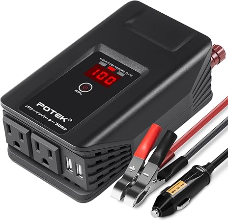 Amazon Potek インバーター 300w Dc12vをac100vに 変換 インバーター コンバーター 車 バイク