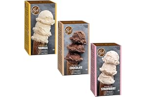 Triple Scoop - Neapolitan Variety Pack Ice Cream Mix, Mix For Ice Cream Maker. Simple, Easy, Delicious. From Gourmet Mix To Maker in 5 Minutes. Made in USA (Vanilla, Chocolate, Strawberry)