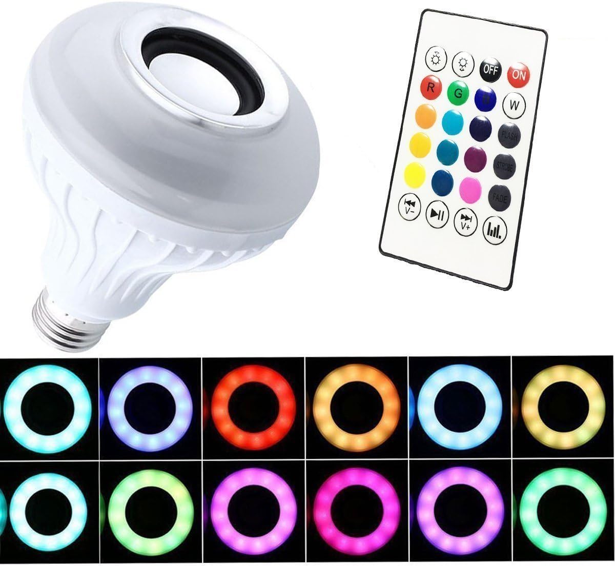 LightsGoal Smart Audio Music Festival, Bluetooth Speaker, Color RGB E27 Light Bulb, 6W LED Lamp for Wedding Birthday Party Christmas Bluetooth