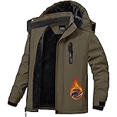QMP Winter Jacket for Boys and Girls Waterproof Ski Jacket Winter Snow Coat Hooded Fleece Windproof with Zip Pockets