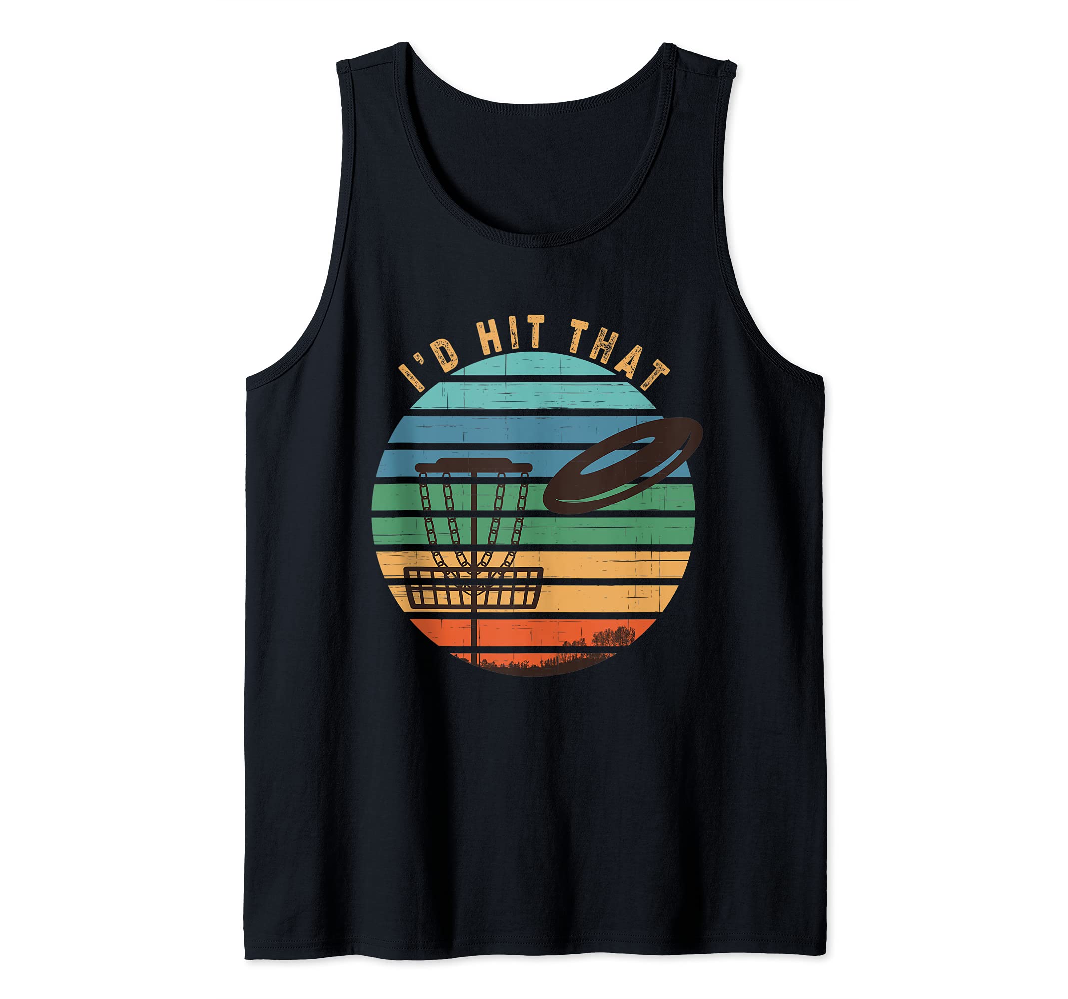 Disc Golf Frisbee Funny Vintage Retro Sport I'd Hit That Tank Top