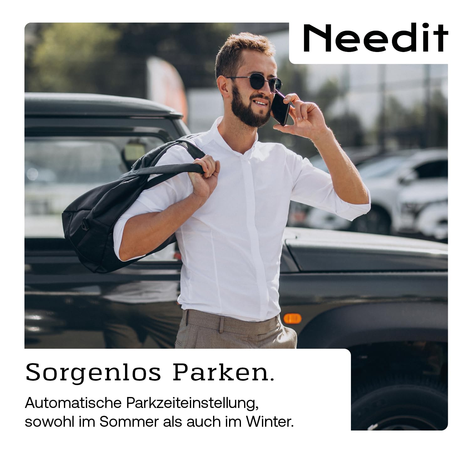 Needit elektronische Parkscheibe Park Lite I automatische Parkscheibe elektrisch mit Zulassung vom Kraftfahrt-Bundesamt I Digitale Parkuhr mit 2 Displays & vielen Funktionen, langlebig & zuverlässig 3