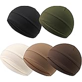 Qearl 5 Pcs Winter Skull Cap, Helmet Liner Thermal Warm Cycling Caps Sweat Running Hat Beanie for Men Women Multicolor