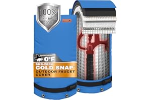 Redford Supply Co. Cold Snap (0°F) Double Wall Insulated Long Faucet Covers - Outdoor Faucet Covers for Winter, Insulated Spigot Covers Winter Insulated, Hydrant Cover (14"W x 27"H, Sapphire)