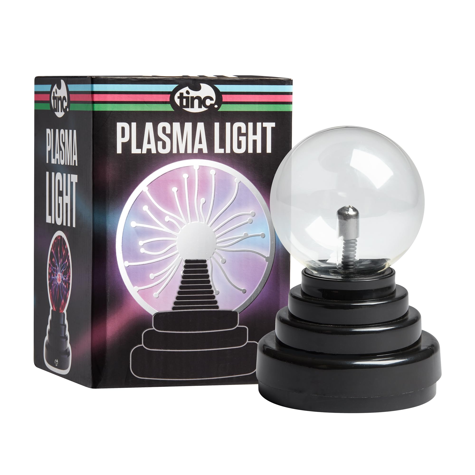 Tinc Plasma Light, Cool Kids Light, Perfect for The Kids Room or Desktop, Clear Orb, Black Base