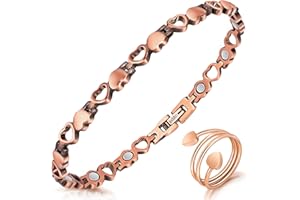 MAHNCO Copper Anklet for Women Magnetic Copper Ankle & Lymphatic Drainage Ring with 3500 Gauss Magnets 100% Solid Pure Copper Jewelry Gift with Adjustment Tool