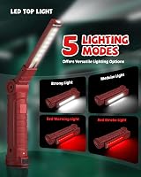 Coquimbo LED Torch Rechargeable Work Light 2 Pack Red with Magnetic Base view 7