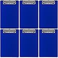 Trade Quest Memo Clipboard 6'' x 9'' Low Profile Clip Plastic (6-Pack) (Dark Blue)