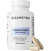 CLEARSTEM - MINDBODYSKIN Hormonal Acne Supplement (5-HTP) - Natural DIM Supplement - Skin Care Vitamins - Hormone Balance, Antioxidants - Gluten Free, Cruelty Free - 30 Servings, 90 Capsules