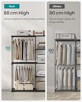 SONGMICS Open Wardrobe RYG026B02 Clothes Rail 124x43x182 cm Black view 4