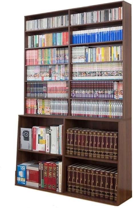 Amazon Co Jp 文庫本から大型本まで大量収納 大容量 ブックシェルフ 本棚 書棚 1cm幅 ウォルナット 文房具 オフィス用品