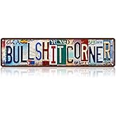 Vintage Bullshit Corner Wall Decor Street Signs Metal Tin Signs 16 x 4 Inches