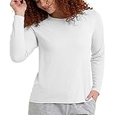 Hanes Womens Originals Long-Sleeve T-Shirt, Tri-Blend Lightweight Jersey Tee, Curved Hem, Plus Sizes