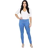 INTRO. Tummy Control High Waist Pull-On Cotton Poly Spandex Legging Denim