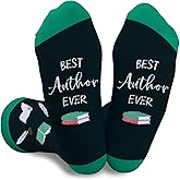 QONCV Author Gifts, Gifts for Writers And Authors Book Socks Women Men Appreciation Thank You Halloween Christmas Birthday Valentines Presents