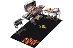 Thmins 100x51 Inches Extra Large Grill Mat for Outdoor Grill - Fireproof Deck and Patio Protector, Waterproof and Oil-Proof Barbecue Grill Mat