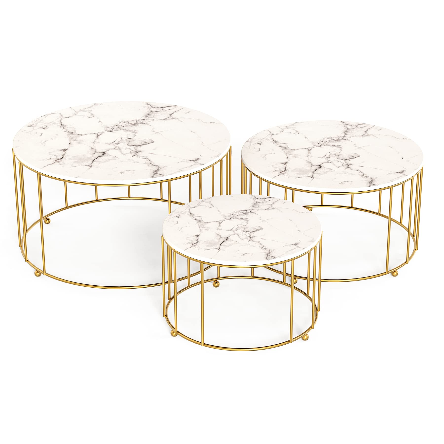 Photo 1 of TRSPCWR Gold Cake Stand, Cupcake Stand Set of 3, Round Display Dessert Stand Imitation Marbling Decoration Finish