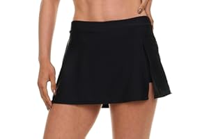 Reebok Womens Swim Skirt with Shorts Liner, Swim Skorts for Women Swimwear, Sporty Athletic Bathing Suit Skirt Bottoms