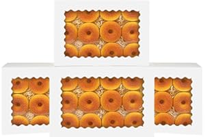 qiqee White 14x10x2.5 Inch Cookie Box with Window 12Pcs Bakery Pastry Macaron Bakery Box For Packaging (Auto-pop Up)