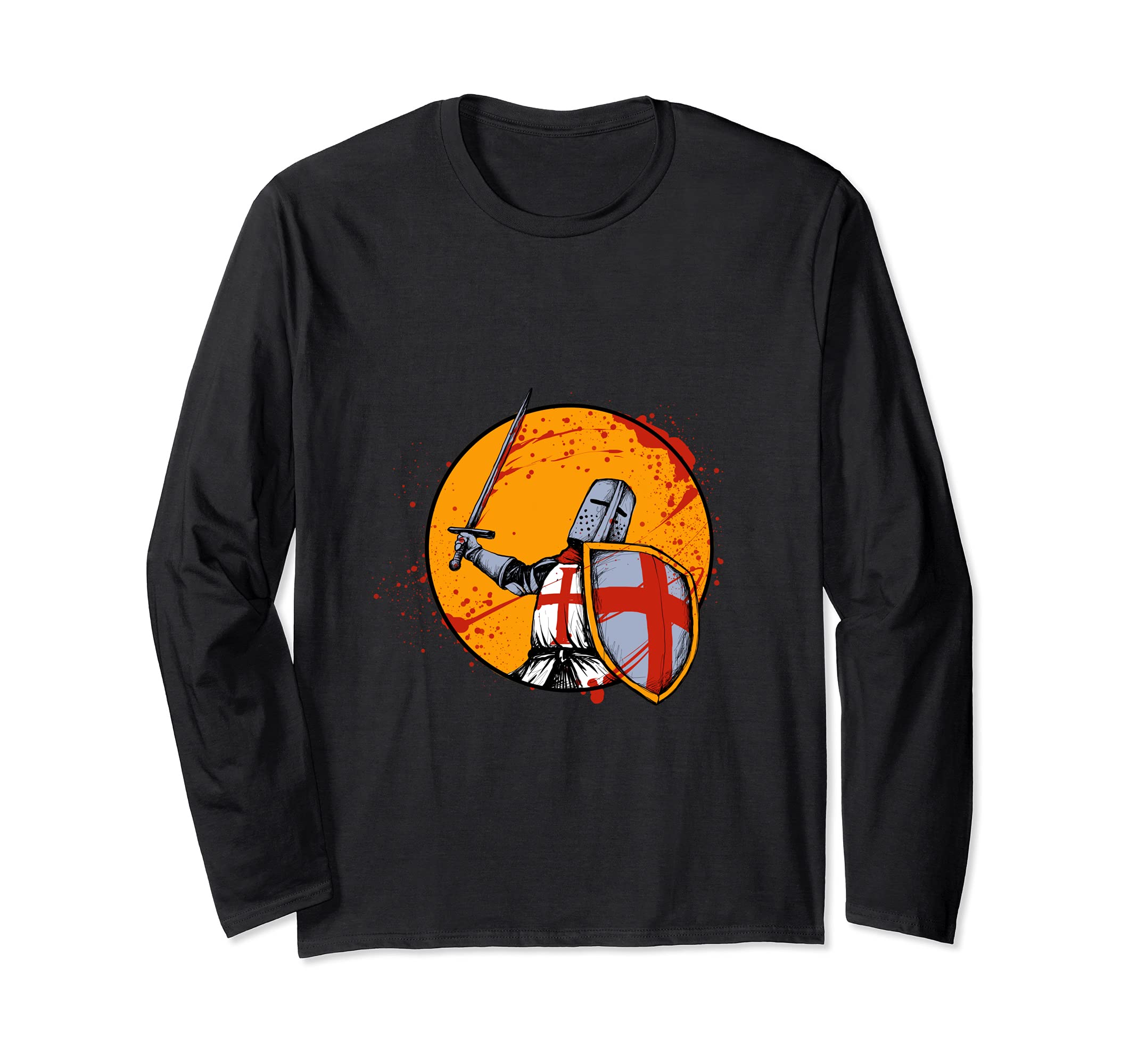 Knight Templar Warrior Sword Long Sleeve T-Shirt