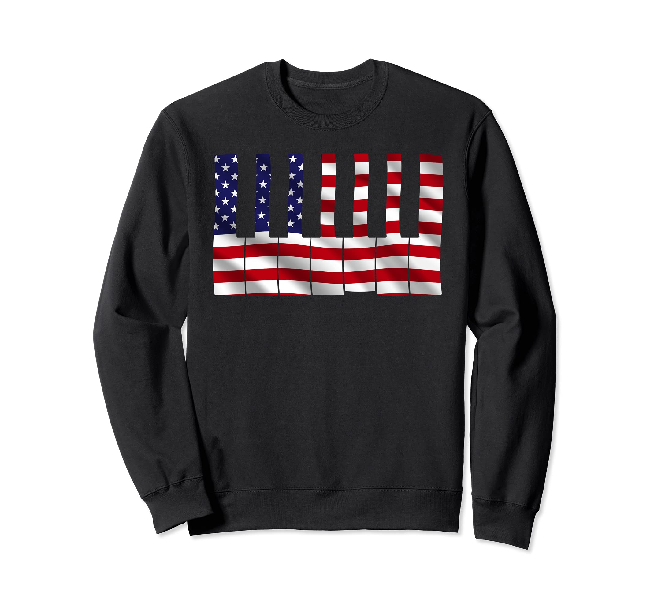 US Flag Piano Keyboard Pianist Classical Musician Piano Sweatshirt