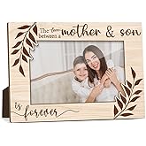 Tbaogusu Mother & Son Photo Frame, The Love Between a Mother & Son is Forever Picture Frame, 4x6 Wooden Picture Frames Best Gifts for Mothers Day Birthday, Home Office Shelf Table Decor -010